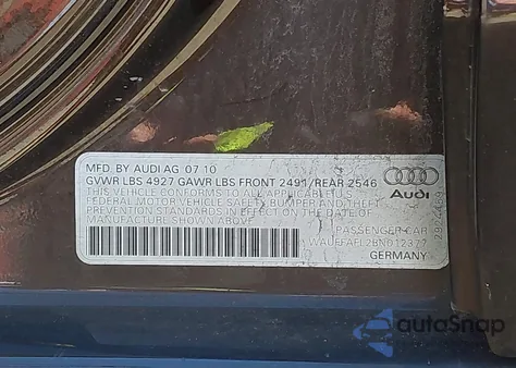 2011 Audi A4 2.0T Premium z USA, uszkodzony, nr VIN WAUFFAFL2BN012377